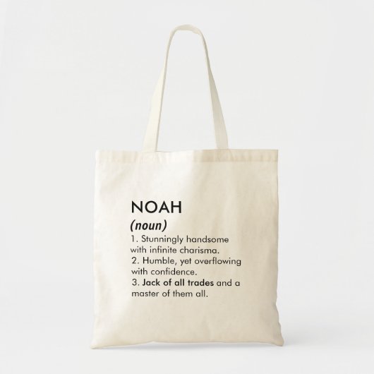 Noah name, Editable name, Custom name Tote Bag (Voorkant)