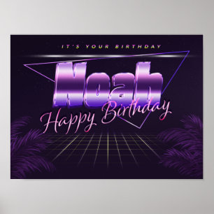 Noah Name Vorname retro Poster Geburtstag