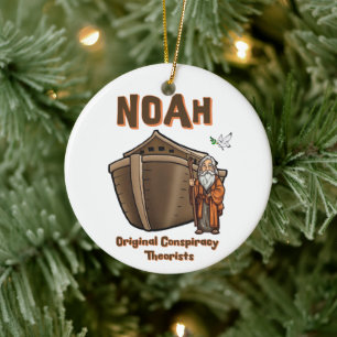 Noah Originele Samenzweringstheoreticus Christelij Keramisch Ornament