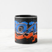 Noah Prénom Graffiti blue Tasse orange (Centre)