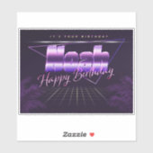 Noah Prénom lila retro Sticker (Feuille)