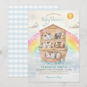 Noah’s Ark Baby Shower Invitation | Rainbow Baby  (Devant / Derrière)