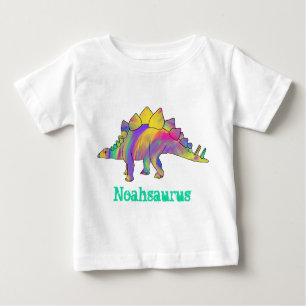 Noah saurus Colorful Stegosaurus Dinosaur Art
