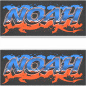 Noah Vorname Name Graffiti Aufkleber Sticker (Voorkant)