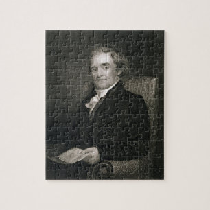 Noah Webster (1758-1843), gegraveerd door Frederic Legpuzzel