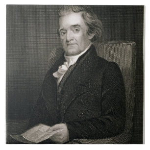 Noah Webster (1758-1843), gegraveerd door Frederic Tegeltje