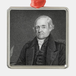 Noah Webster gegraveerd door G. Parker Metalen Ornament