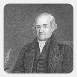 Noah Webster gegraveerd door G. Parker Vierkante Sticker