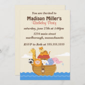 Noah's Arc Birthday Invite Kaart (Voorkant / Achterkant)