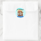 Noah's Ark 1st Birthday Tshirts en Gifts Ronde Sticker (Tas)