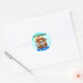 Noah's Ark 1st Birthday Tshirts en Gifts Ronde Sticker (Envelop)