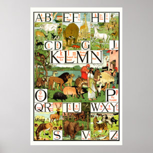 Noahs ark Alphabet ABC-Posters voor klaslokalen Poster