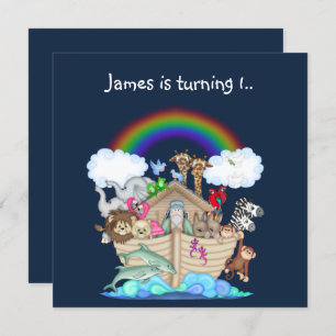 Noahs ark animal call Navy Blue Kaart