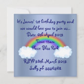 Noahs ark animal invitation bleu (Dos)