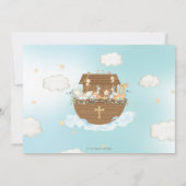 Noah's Ark Animals Boy Baptism Christening Foto Kaart (Achterkant)
