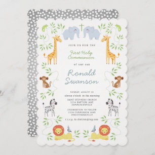 Noah's ark Animals Community Invitation Kaart