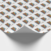 Noah's Ark Baby Baptism, Boy Blue Cadeaupapier (Hoek)