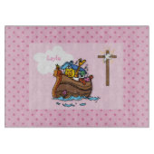  Noah's Ark Baby Baptisme, Girl Pink Snijplank (Voorkant)
