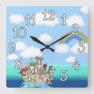 Noahs Ark Baby Nursery Horloge murale