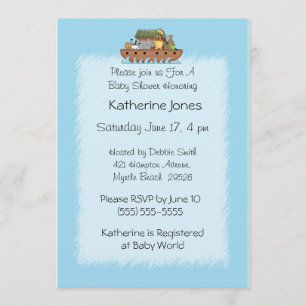 Noah's Ark Baby shower Invitation. Kaart