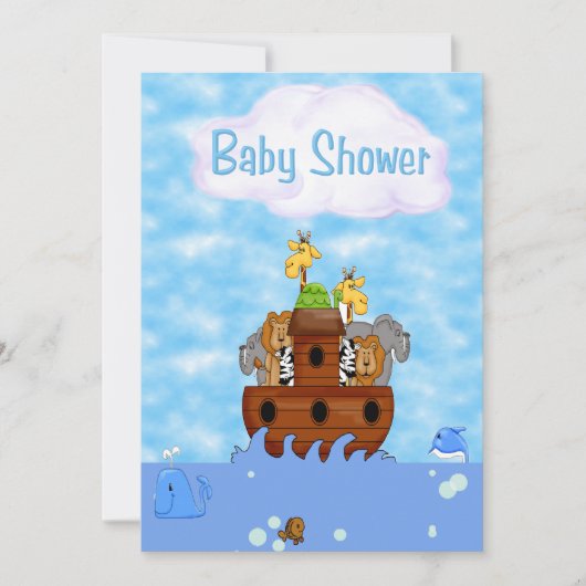 Noah's Ark Baby shower Uitnodiging (Voorkant)