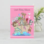 Noah's Ark Baby shower Uitnodiging (Staand voorkant)