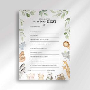 Noah's Ark Baby Shower Wie Kent Mama Het Best-Spel Kaart