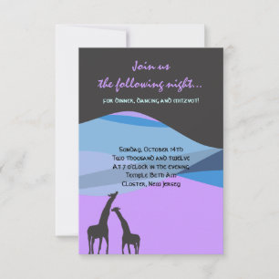 Noah's Ark Bar Bat Mitzvah Reception Party-kaart Kaart