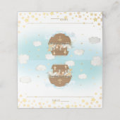 Noah's Ark Blue Cute Animals Baptism Guest Name (Buitenkant ongevouwen)