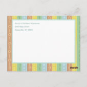 Noah's Ark Boho Baby Birth Announcement Briefkaart (Achterkant)