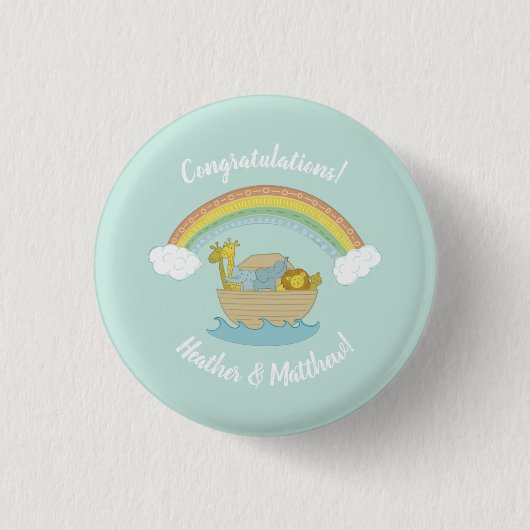 Noah's Ark Boho Baby shower Ronde Button 3,2 Cm (Voorkant)