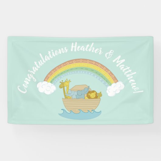 Noah's Ark Boho Baby shower Spandoek (Horizontaal)