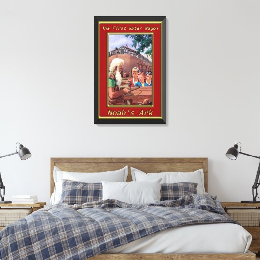 Noah's ark Building the Ship Red Lijst Canvas Afdruk (Insitu (Slaapkamer))