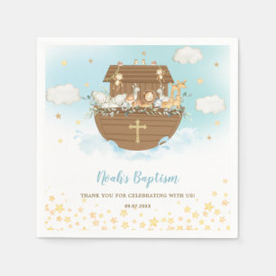 Noah's Ark Cute Animals Boy Baptism Christening Servet