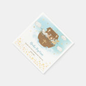 Noah's Ark Cute Animals Boy Baptism Christening Servet (Hoek)