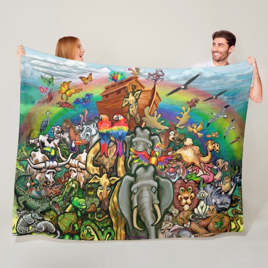 Noah's Ark Fleece Blanket (In situ)
