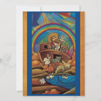 Noah's Ark gebrandschilderd glas look platte kaart