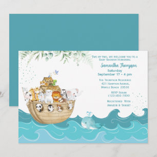 Noah's Ark Genderneutraal Baby shower Kaart