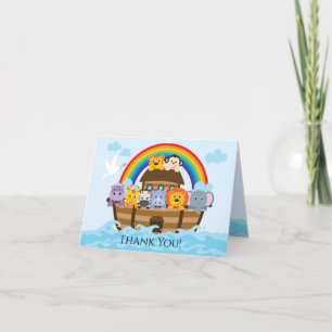 Noah's Ark Girls Baby shower Merci Note