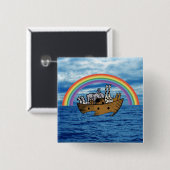 Noah's Ark - Gods regenboogconvenant Vierkante Button 5,1 Cm (Voorkant /achterkant)