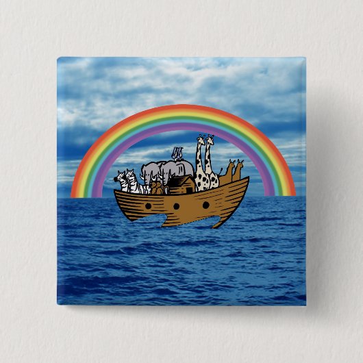 Noah's Ark - Gods regenboogconvenant Vierkante Button 5,1 Cm (Voorkant)