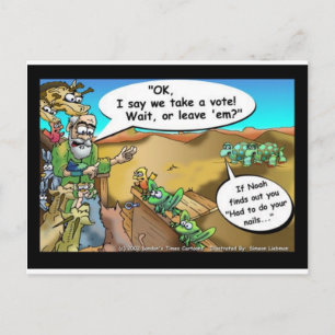 "Noah's Ark" Grappige Cartoon T-shirts Cadeaus Ver Briefkaart