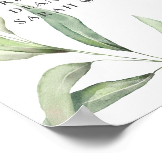 Noah's Ark Greenery Baptism Seating Chart Poster (Hoek)