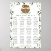 Noah's Ark Greenery Baptism Seating Chart Poster (Voorkant)