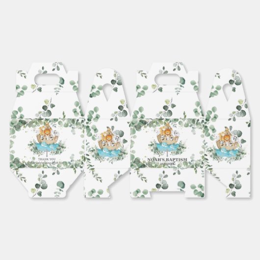 Noah's Ark Greenery doop 1e verjaardag Baby Bedankdoosjes (Ongevouwen)