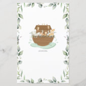 Noah's Ark Greenery over of onder Baby shower Game (Achterkant)
