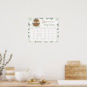 Noah's Ark Greenery Raad Baby's Vervaldatum game Poster (Keuken)