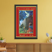Noah's Ark Humans die op het schip lopen rood lijs Canvas Afdruk (Insitu (Woonkamer))