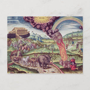 Noah's Ark, illustratie uit 'Brevis Narratio' Briefkaart