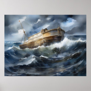 Noah's Ark in het stormachtige Zee Poster